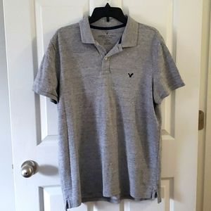 American Eagle grey polo men's size L